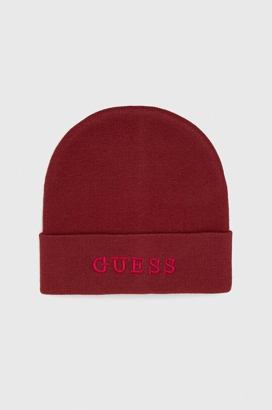 Guess sapka közepesen vastag burgundia AW9251.WOL01