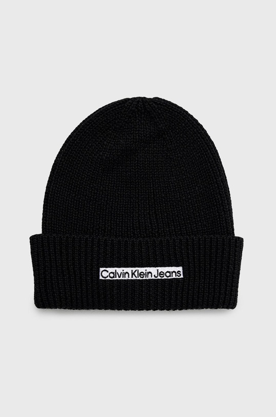 Calvin Klein Jeans czapka wełniana wełna czarny K50K509895.9BYY