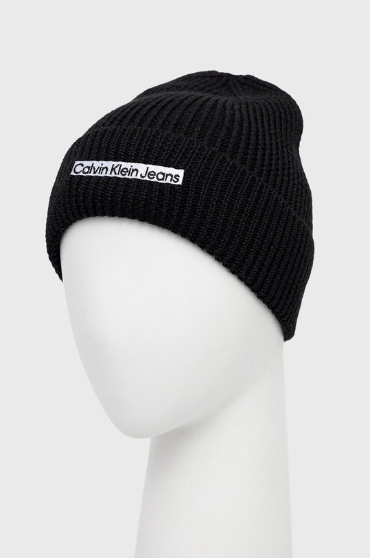 Calvin Klein Jeans czapka wełniana K50K509895.9BYY czarny AW22