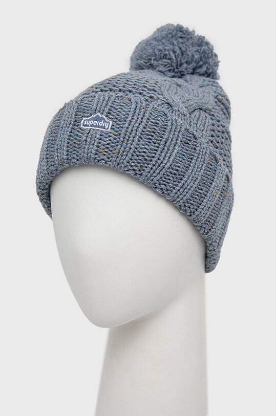 Шапка з домішкою вовни Superdry W9010154A.7QX блакитний AW22
