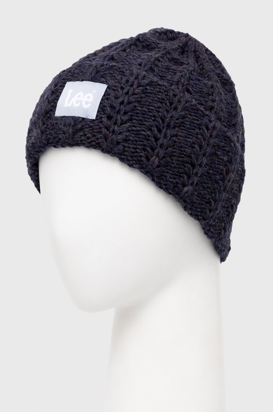Čiapka s prímesou vlny Lee LP504625 tmavomodrá AW22