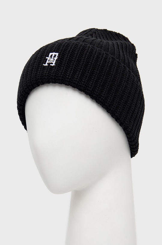 Tommy Hilfiger czapka wełniana AW0AW14286.9BYY czarny AW22