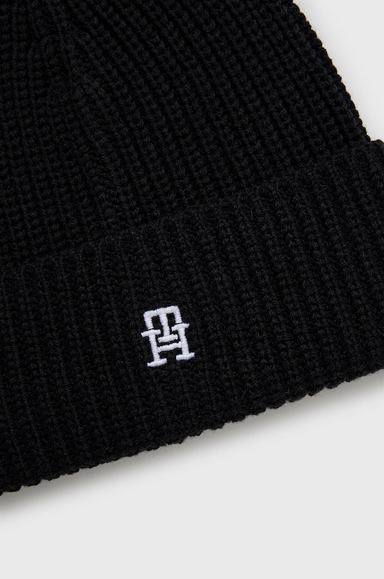 Akcesoria Tommy Hilfiger czapka wełniana AW0AW14286.9BYY czarny