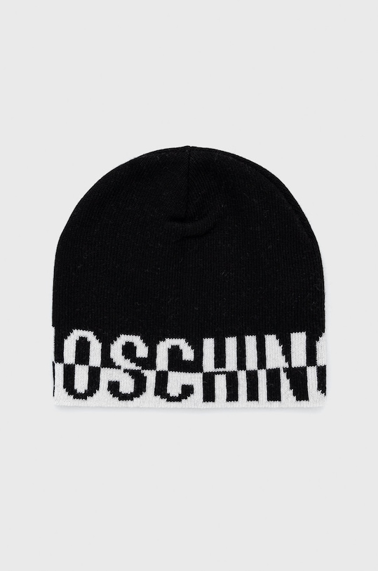 Moschino czapka z domieszką wełny z domieszką wełny czarny M2788.65332