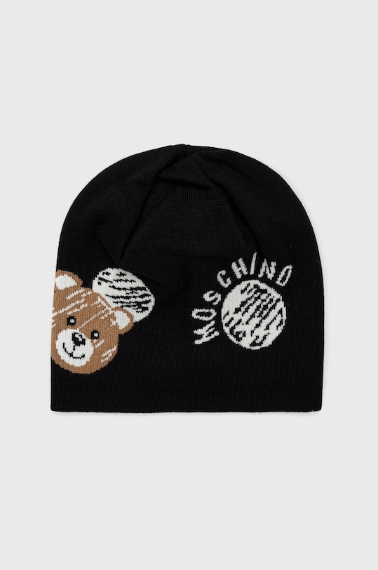 Čepice z vlněné směsi Moschino s příměsí vlny černá M2801.65335