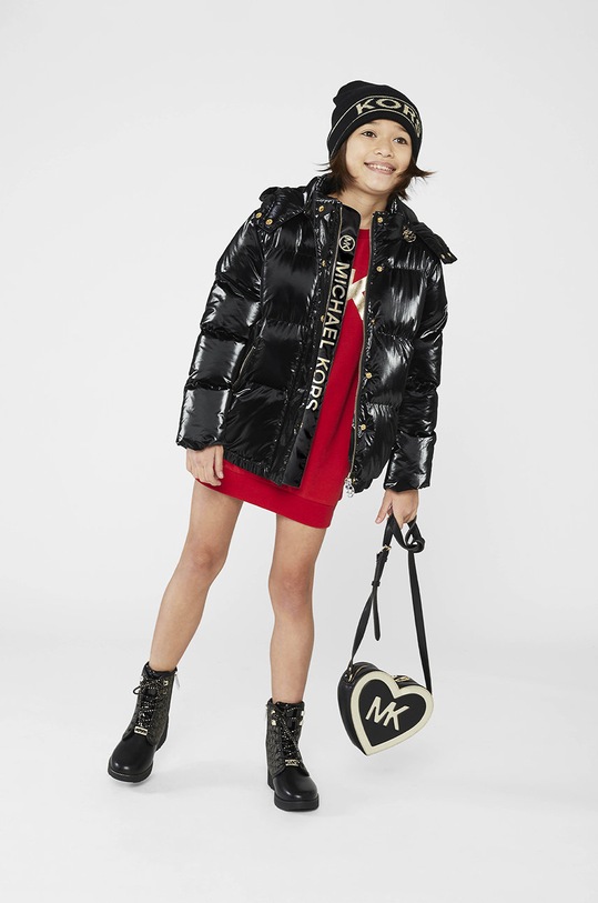 Dziewczynka Michael Kors czapka z domieszką wełny dziecięca R11110 czarny