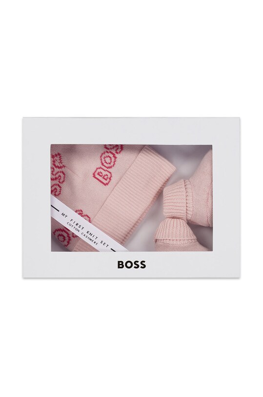 Dětská bavlněná čepice BOSS J98386.G růžová