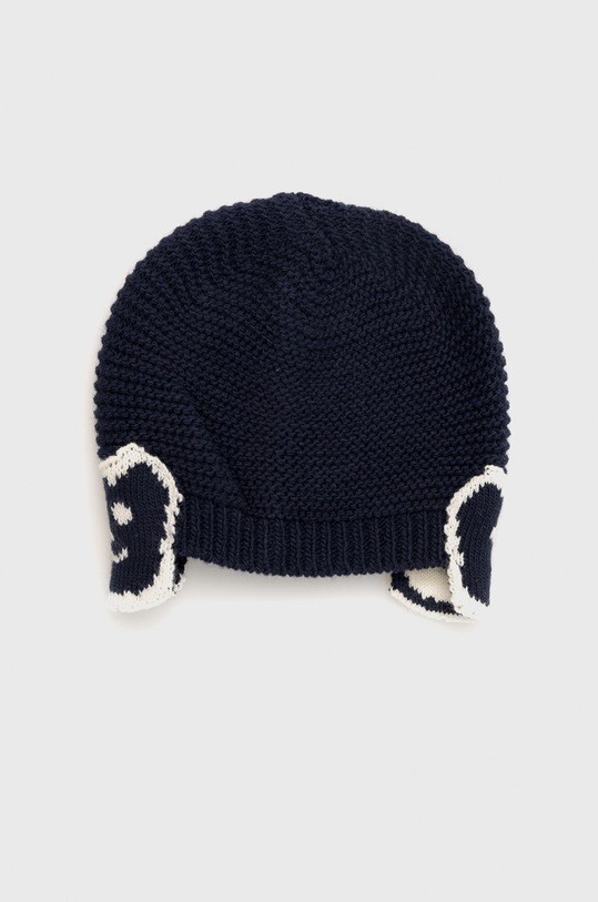 United Colors of Benetton czapka i szalik z domieszką wełny niemowlęcy 1276GK001.P granatowy AW22