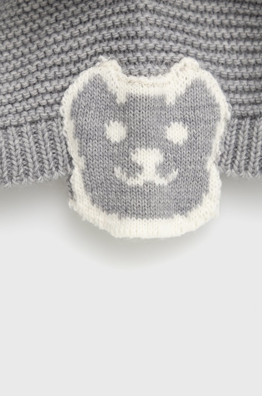 United Colors of Benetton czapka i szalik z domieszką wełny niemowlęcy szary 1276GK001.P