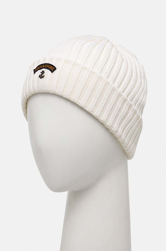 Вовняна шапка Paul&Shark C0P712 бежевий AW24