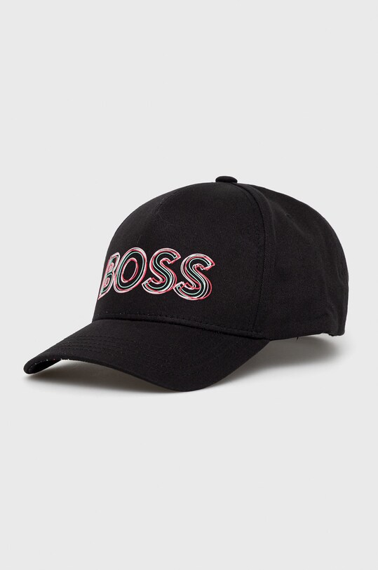 Бавовняна кепка BOSS Boss Athleisure бавовна чорний 50472266
