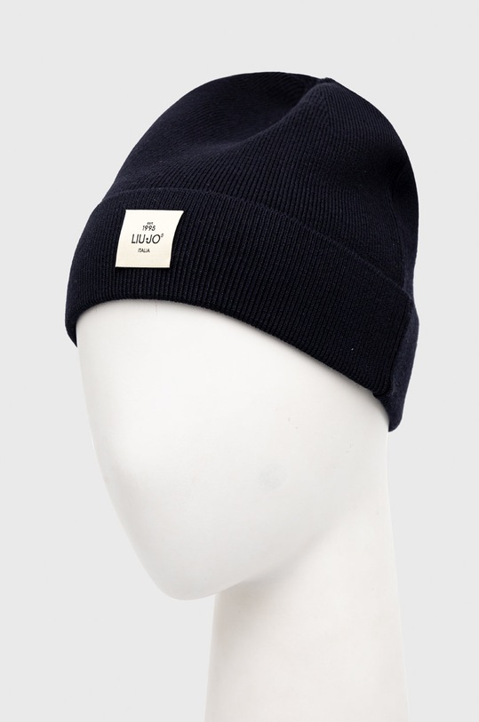Liu Jo czapka z domieszką wełny M222P403HATWOOL granatowy AW22