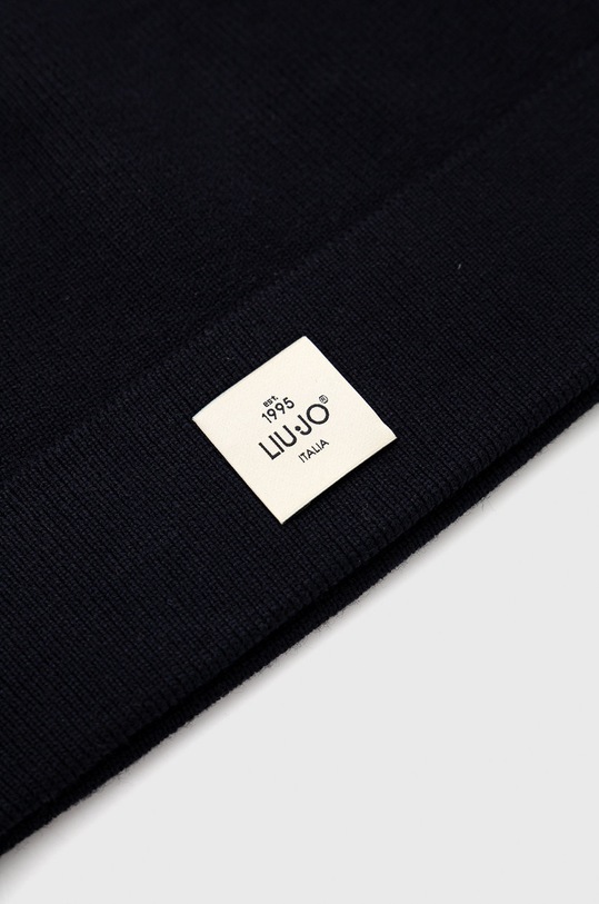 Akcesoria Liu Jo czapka z domieszką wełny M222P403HATWOOL granatowy