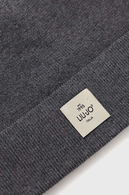 Akcesoria Liu Jo czapka z domieszką wełny M222P403HATWOOL szary