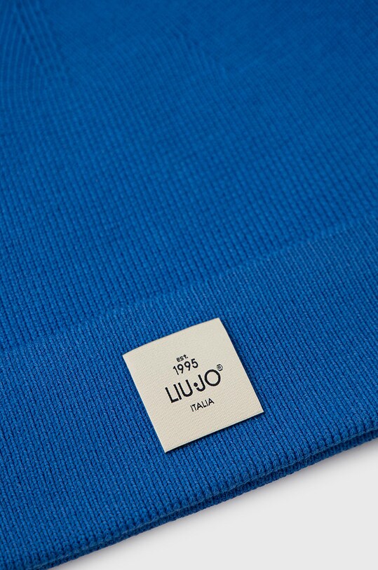 Akcesoria Liu Jo czapka z domieszką wełny M222P403HATWOOL niebieski