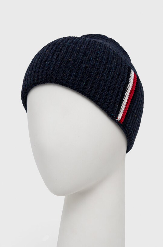 Μάλλινο σκουφί Tommy Hilfiger AM0AM10350.9BYY σκούρο μπλε AW22