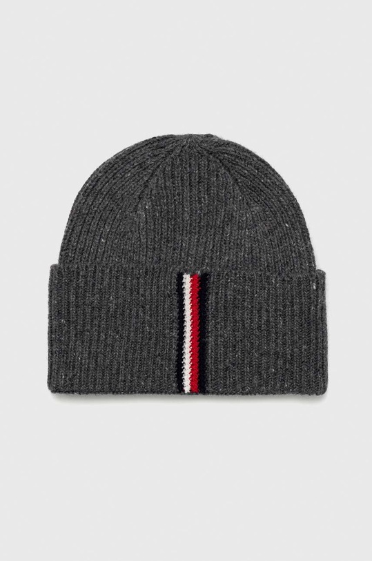 Vunena kapa i šal Tommy Hilfiger AM0AM10358.9BYY siva AW22