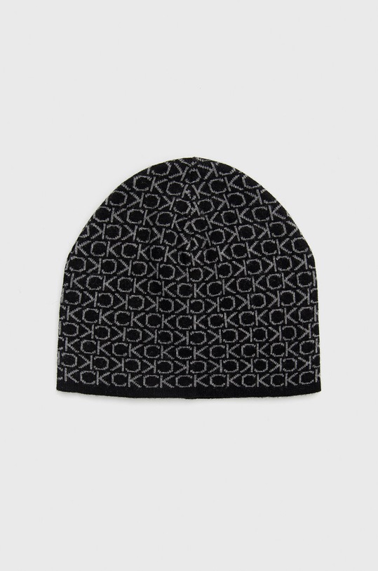 Čepice z vlněné směsi Calvin Klein s příměsí vlny černá K50K509689.9BYY