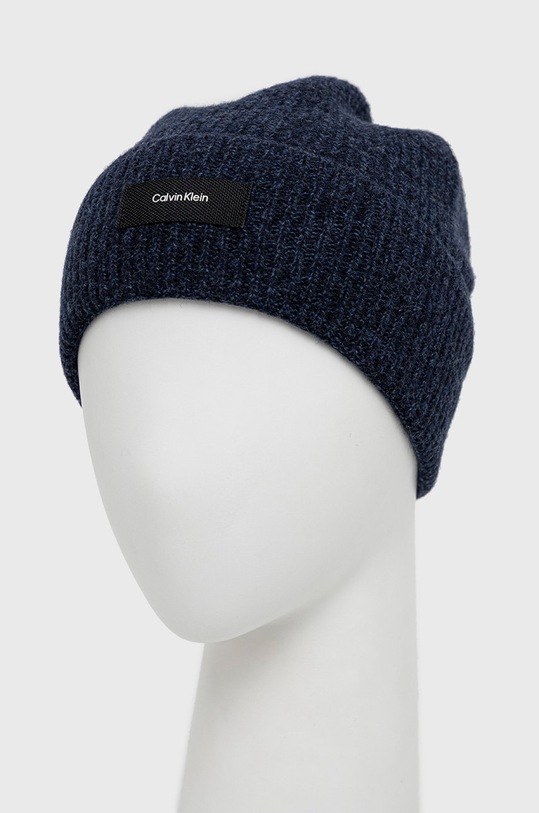 Вълнена шапка Calvin Klein K50K507495.9BYY тъмносин AW22