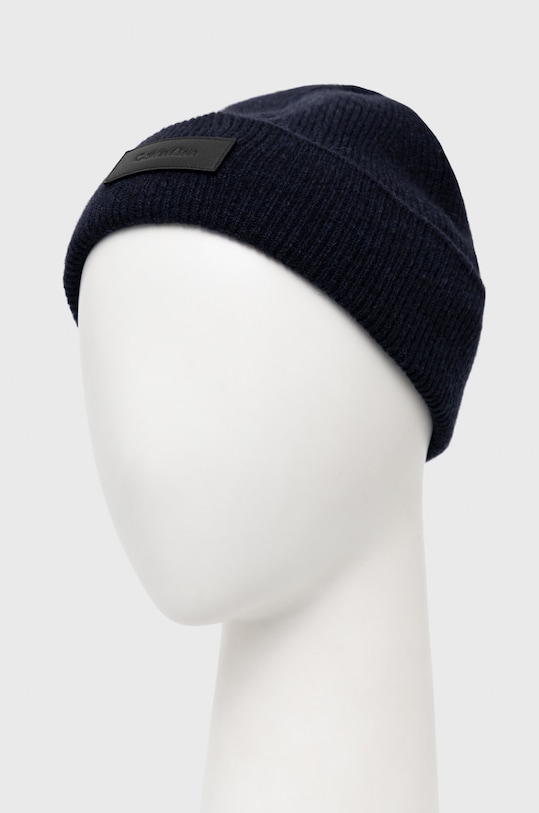 Μάλλινο σκουφί Calvin Klein K50K509676.9BYY σκούρο μπλε AW22