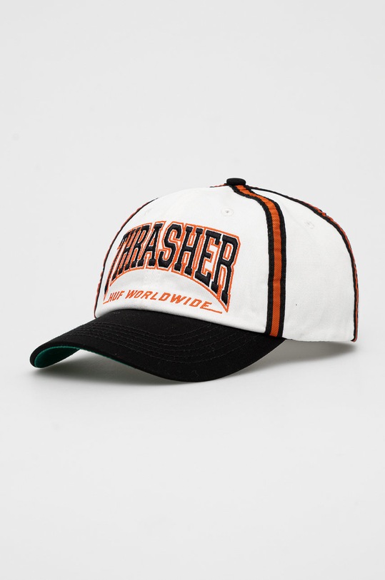 HUF czapka bawełniana x Trasher aplikacja biały ht00697