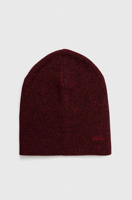 Superdry czapka bawełniana melanż bordowy M9011225A.JKW