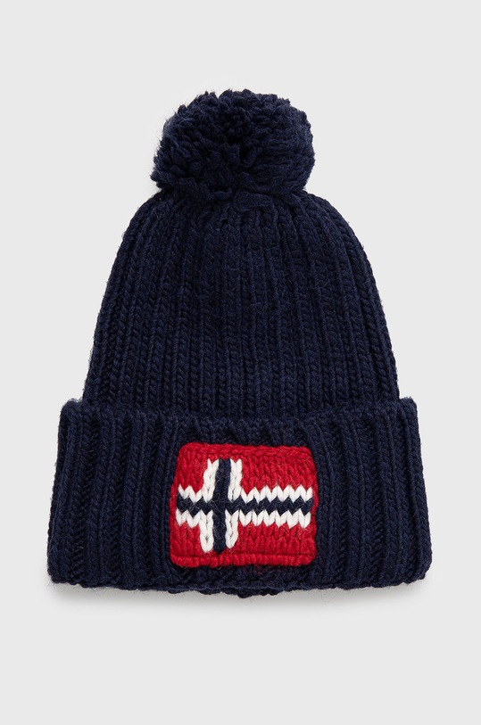 Шапка с вълна Napapijri щампа тъмносин NP0A4GKB1761