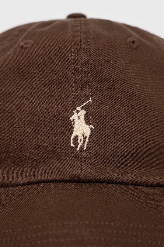 Pamučna kapa sa šiltom Polo Ralph Lauren 710667709058 smeđa AW22