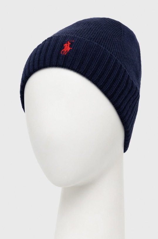 Μάλλινο σκουφί Polo Ralph Lauren 710886137002 μπλε AW22