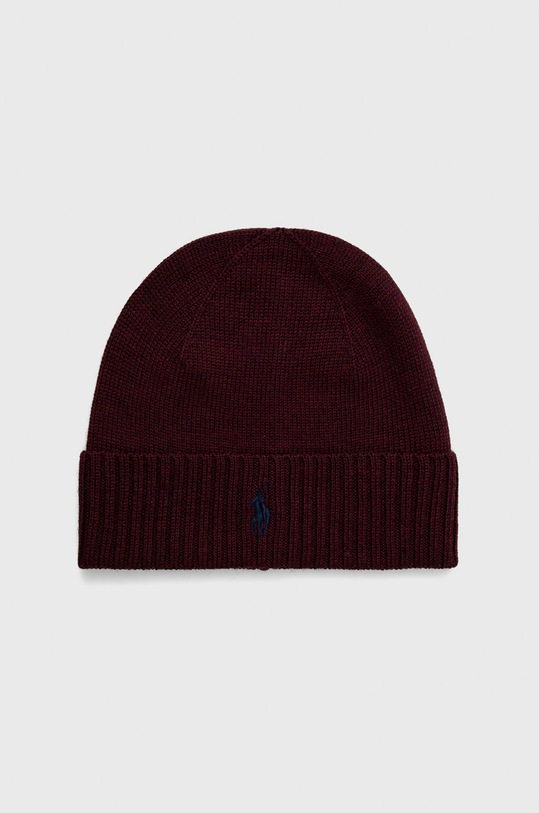 Polo Ralph Lauren czapka wełniana wełna bordowy 710886137006
