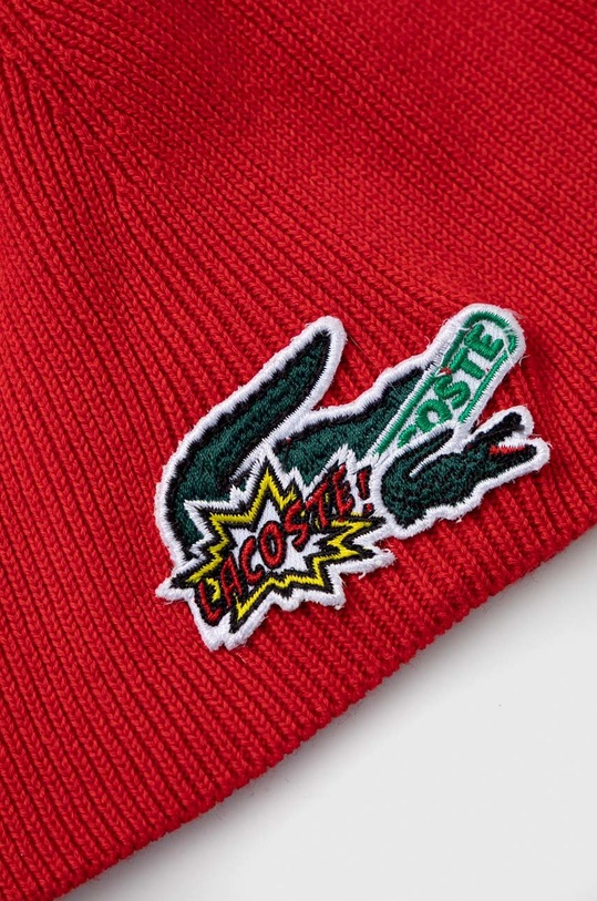 Akcesoria Lacoste czapka z domieszką wełny RB1241 czerwony