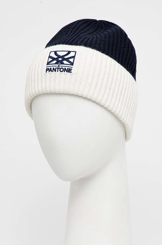 Kapa s primesjo volne United Colors of Benetton X Pantone 1435KA007.016 mornarsko modra AW22