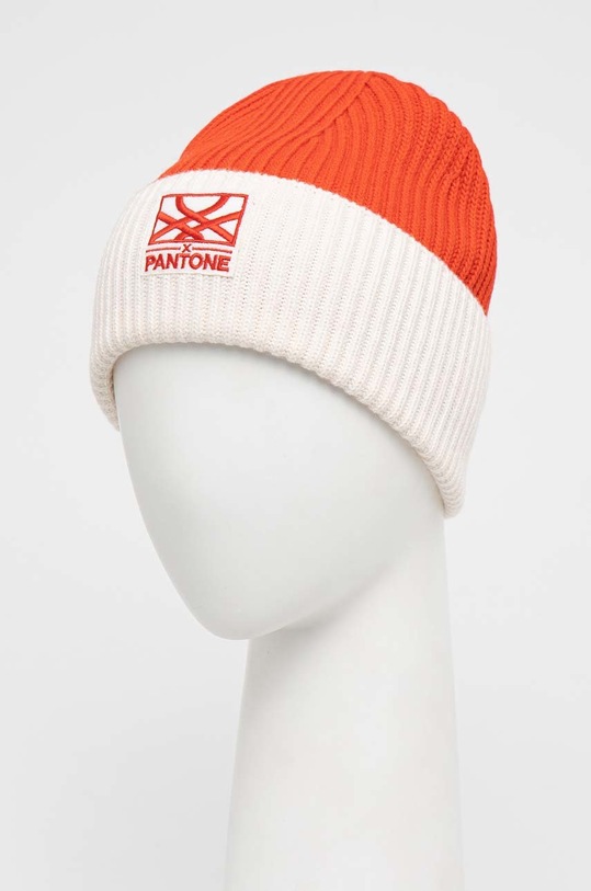 Kapa s primesjo volne United Colors of Benetton X Pantone 1435KA007.35D oranžna AW22