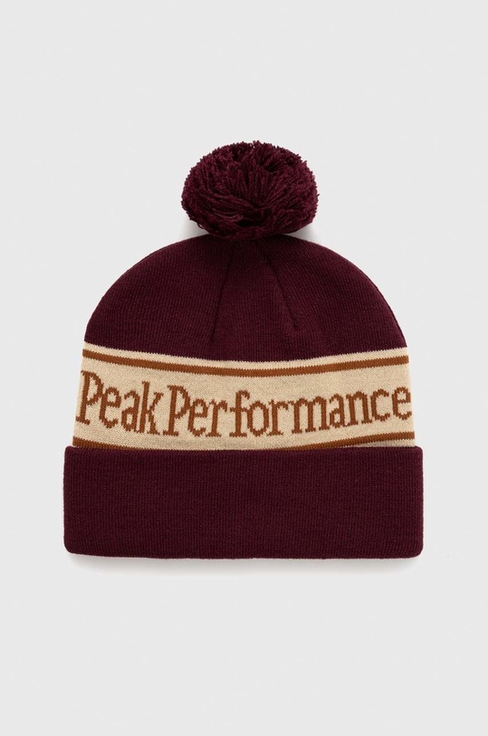 Čepice Peak Performance hrubá burgundské G77982