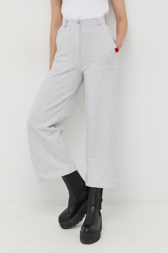 Love Moschino pamut nadrág dzsörzé szürke W.1.608.80.M.4055