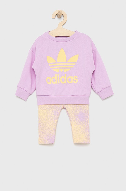 adidas Originals komplet dziecięcy z elastanem fioletowy HK2910