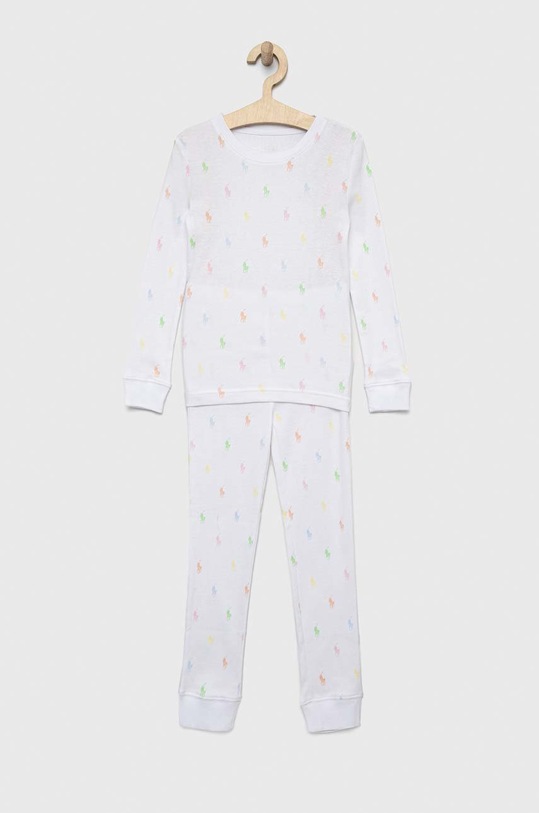 Памучна пижама Polo Ralph Lauren комплект бял 4P0035
