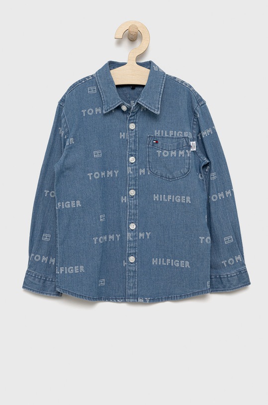 Tommy Hilfiger koszula jeansowa dziecięca wzorzyste fioletowy KB0KB07510.9BYY