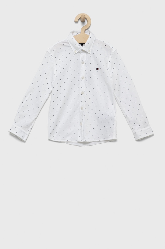 Tommy Hilfiger koszula bawełniana dziecięca długi biały KB0KB07511.9BYY