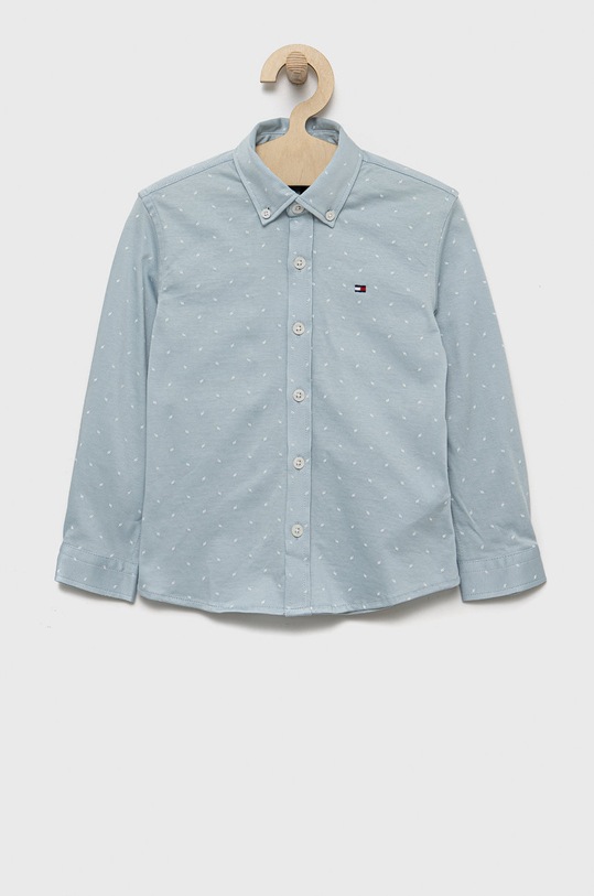 Tommy Hilfiger koszula bawełniana dziecięca długi niebieski KB0KB07511.9BYY