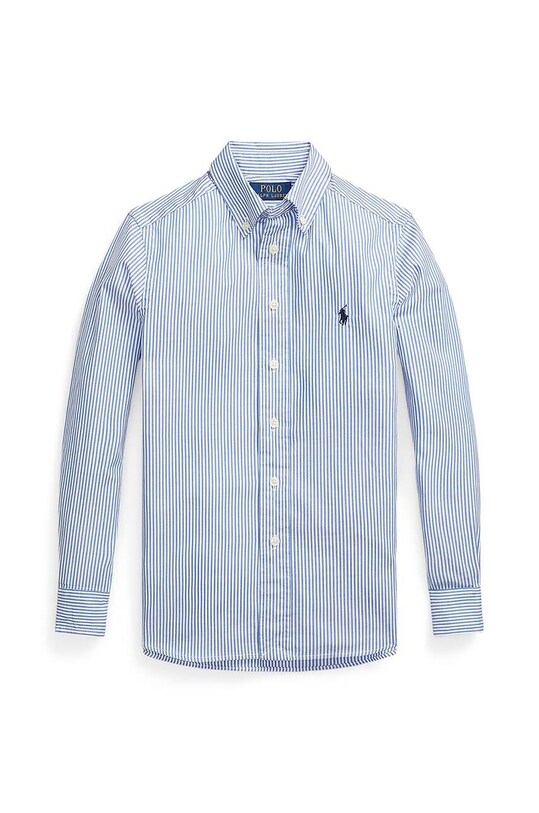 Дитяча бавовняна сорочка Polo Ralph Lauren візерунок блакитний 323819240001