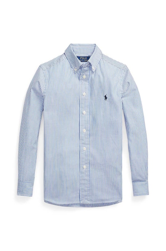 Дитяча бавовняна сорочка Polo Ralph Lauren візерунок блакитний 323819240001