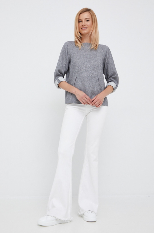 Svetr z vlněné směsi Emporio Armani H3NK11.C2106 šedá AW22