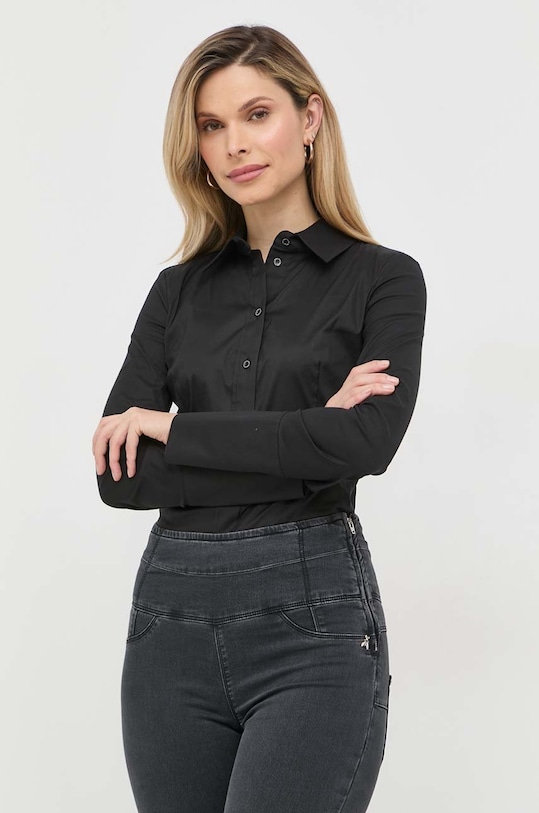Patrizia Pepe koszula z elastanem czarny CC0356.A01