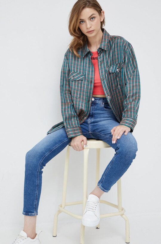 Košeľa s prímesou ľanu PS Paul Smith regular viacfarebná W2R.300B.J30915