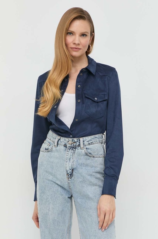 Πουκάμισο Guess W2BH52.WE0L0 σκούρο μπλε AW22