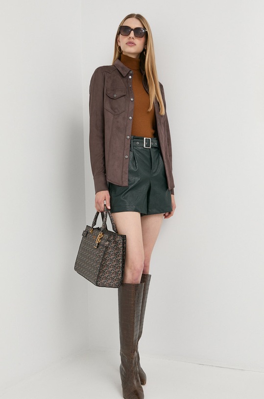 Guess koszula W2BH52.WE0L0 brązowy AW22