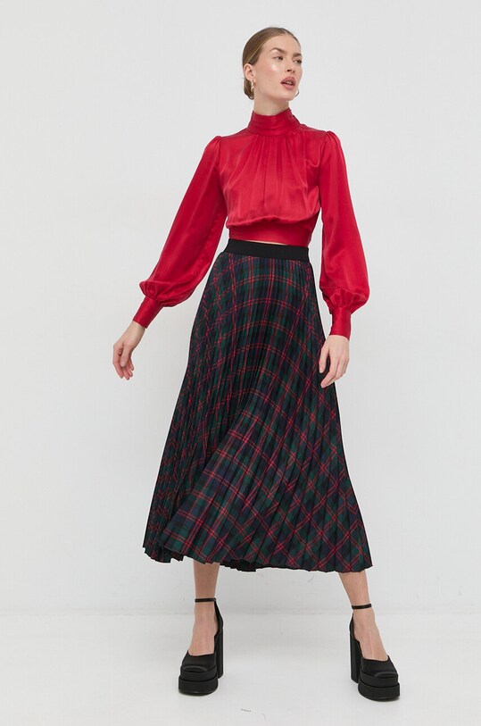 Hodvábna blúzka Elisabetta Franchi CA04927E2 červená AW22