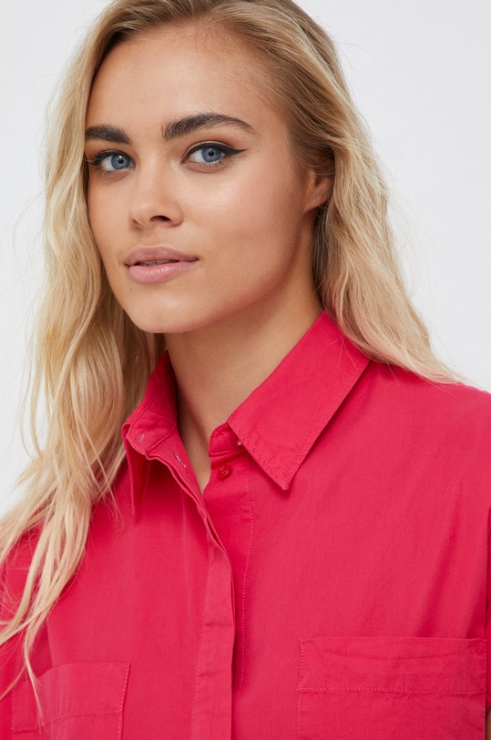 Sisley koszula bawełniana różowy 52FFLQ034.2C9