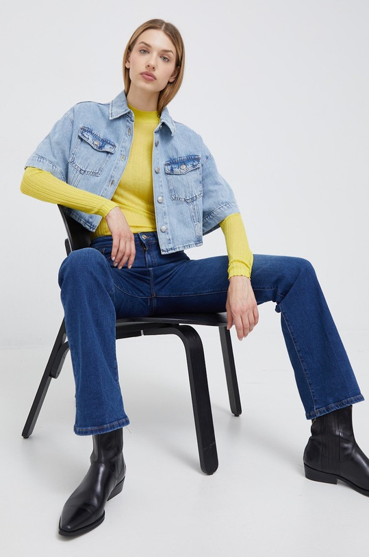 Sisley koszula jeansowa 5XAVLQ03D.901 niebieski AW22